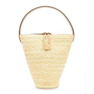 Cult Gaia Freedie striped bucket shoulder bag Honeydew Multi NWT